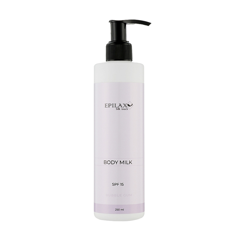 Молочко для тіла Epilax Silk Touch Body Milk Bubble Gum SPF 15, з пантенолом, 250 мл